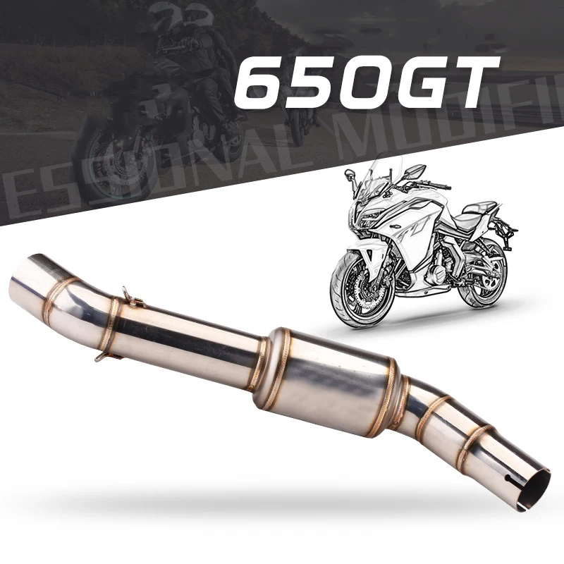 

TF/Motorcycle Exhaust Connecting Link Pipe Middle Connection Pipe Middle Link pipe for CFMOTO 650GT CFMOTO 650TR-G