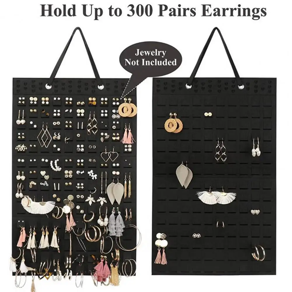 

Convenient Earrings Hanger Bag Multi-layer Portable Soft Felt Earrings Hanging Bag Home Decor