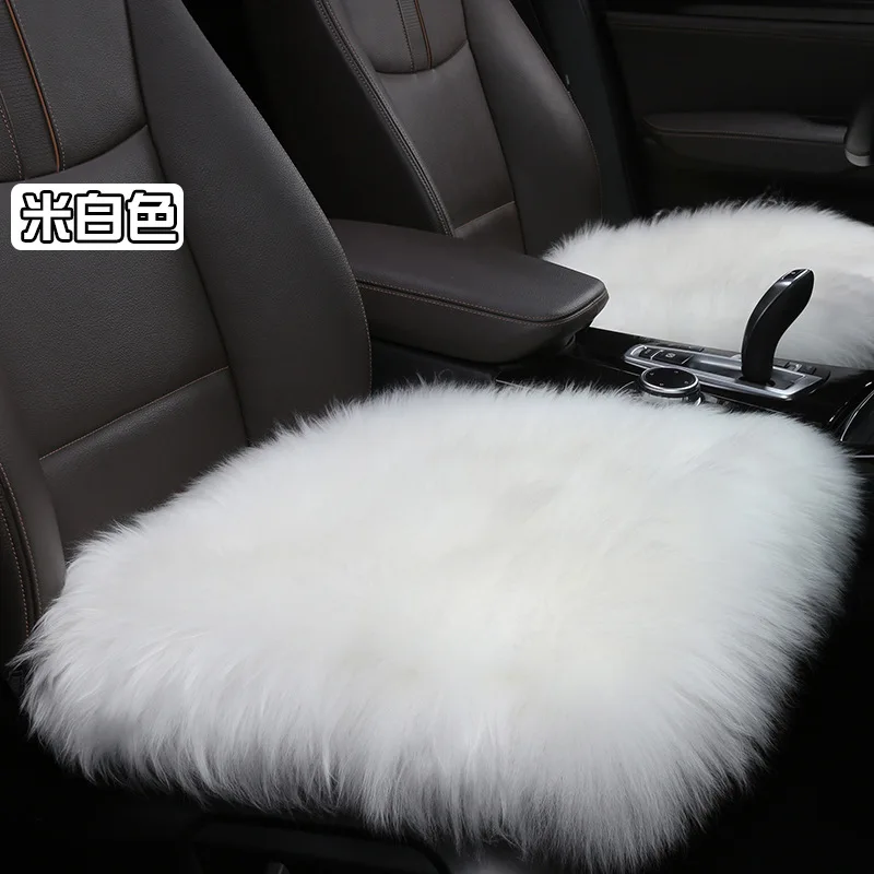 Winter New Pure Wool Car Cushion Creative Wool Fur Pad for Car Seat Interior Accessories Thickened Long Wool Cushion keep warm