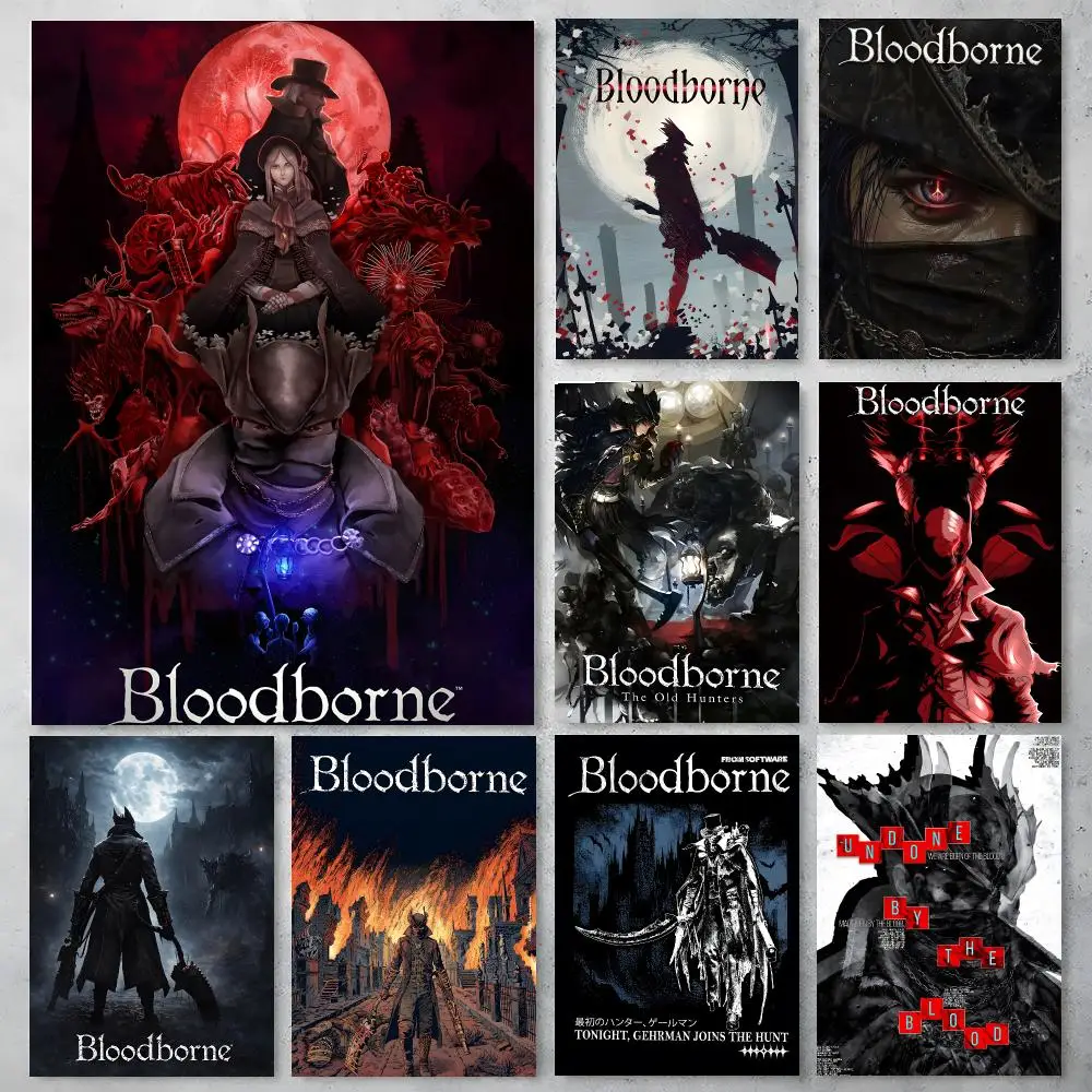 Game Bloodborne Poster Poster Stickers Painting Mural HD Wall Decals for Bedroom Living Room Home Self-Adhesive