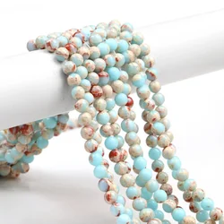 Natural Snakeskin Blue Stone Beads for Diy Bracelet Necklace Jewelry Making