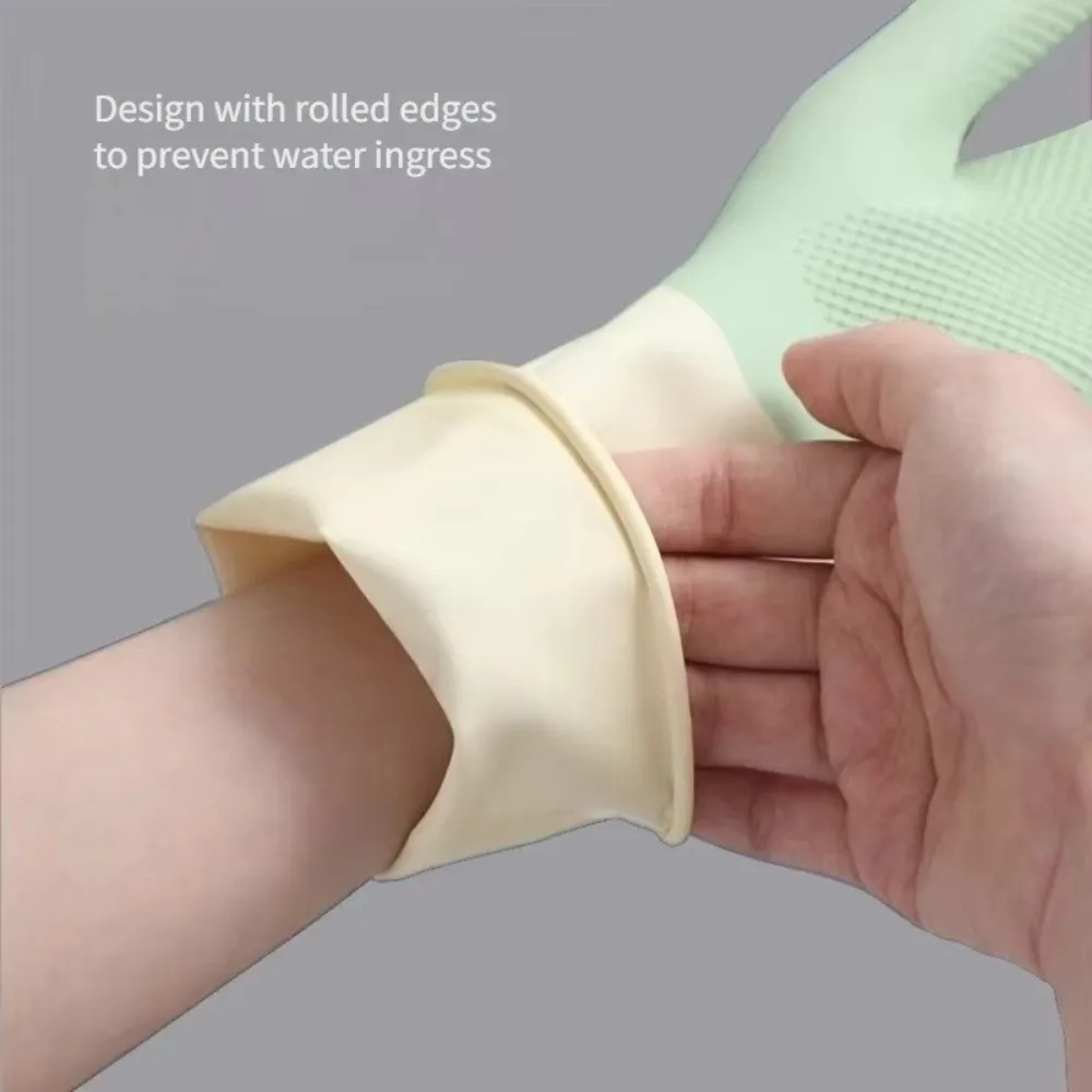 Waterproof Housework Cleaning Gloves Wear Resistant Rubber Kitchen Cleaning Gloves Latex Work Gloves Laundry Dishwashing Gloves