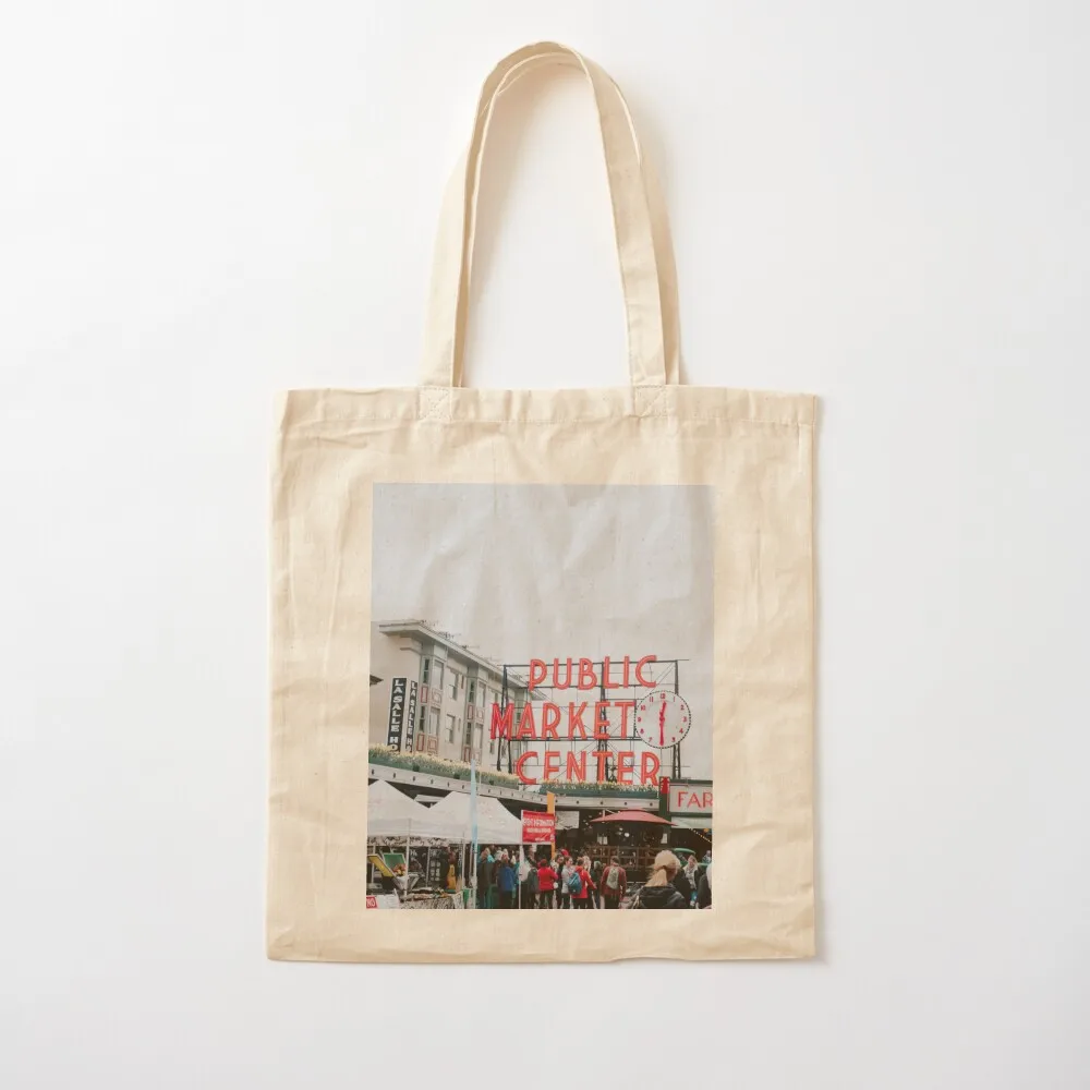 

pike place, seattle Tote Bag eco pack canvas shopping bag shopping cart bags Portable shopping bag Canvas Tote