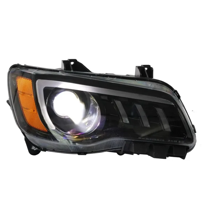 

For Chrysler 300 300C 2011-2023 Multicolor Headlight Glow Diode DRL Black Bezel Projector Headlight for Enhanced Visibility