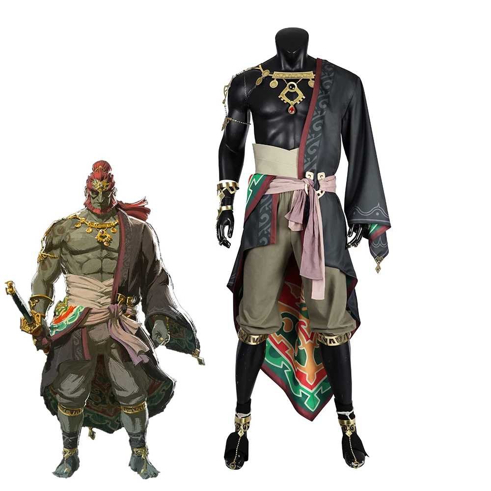 

Game Ganondorf Cosplay Costume Men Fantasia Combat Uniform with Accessories Halloween Carnival Party Ganon Disguise Battle Suit