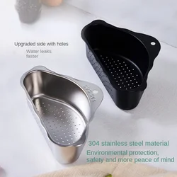 Multifunctional Corner Drain Shelf Sink Rack Kitchen Storage Holder Triangular Stainless Steel Sink Drain Strainer Basket