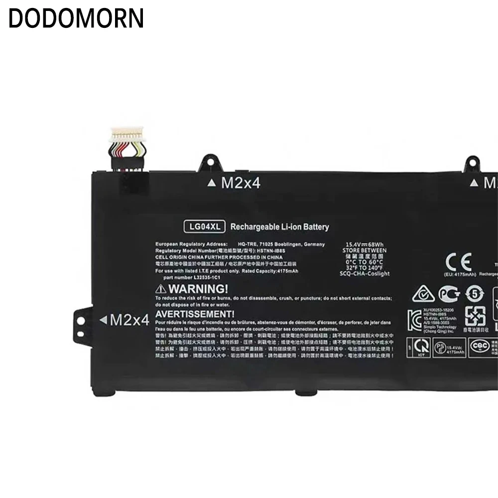 DODOMORN LG04XL بطارية الكمبيوتر المحمول ل جناح Hp 15-DK0015LA 15-CS1001LA 15-CS1002LA سلسلة 68Wh 15.4V جودة عالية