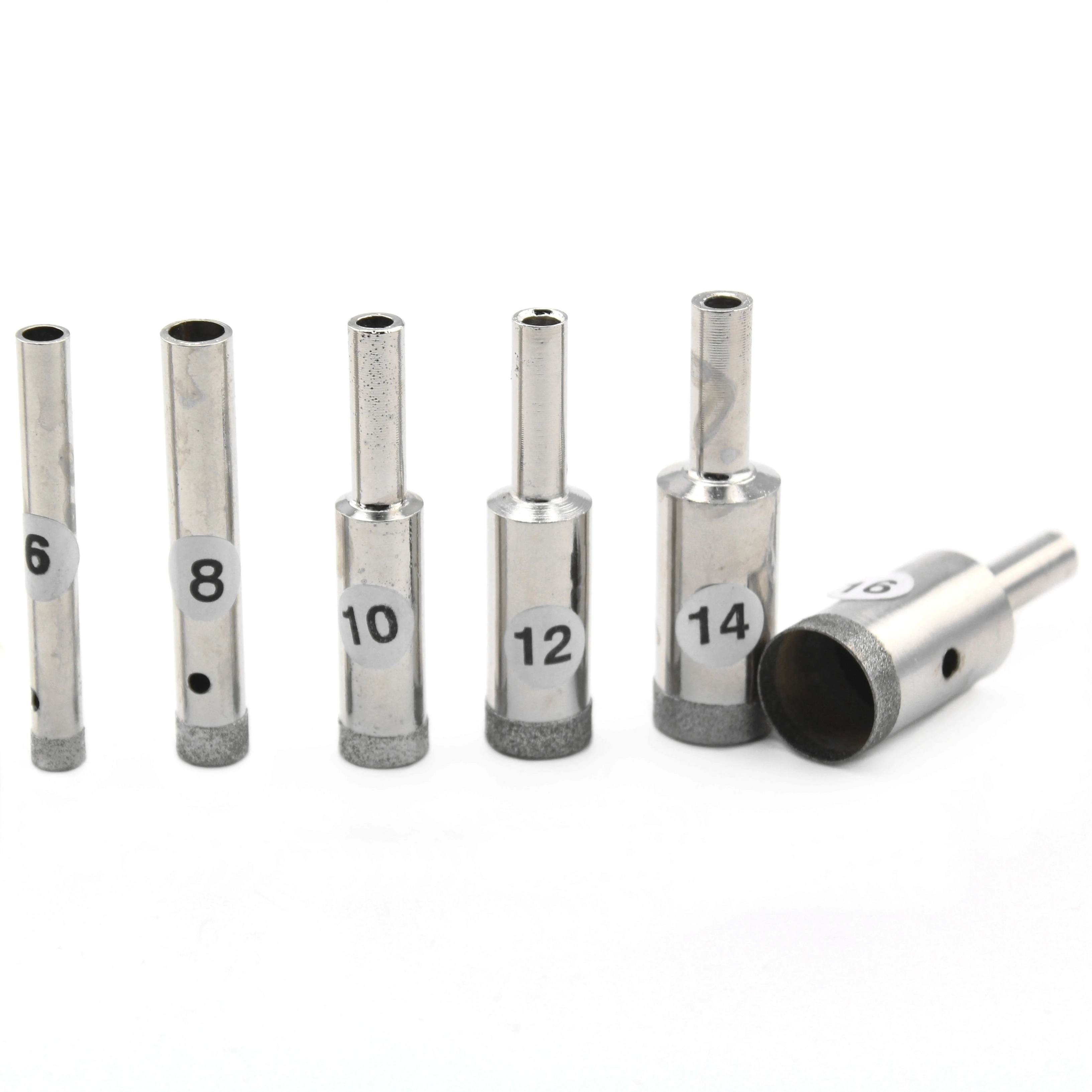 

6Pcs Super-Thin Diamond Coated Hole Saw Drill Bits Set (1pc/Size: 6,8,10,12,14,16mm) for Gemstone Jewelry Glass Low Waste