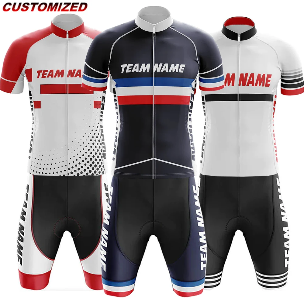 Customized Team Name （8）Men Short Sleeve Cycling Jersey Sets Maillot Ropa Ciclismo Outdoor sports Bicycle Clothing Bike Shirts