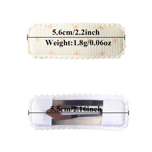 Imagen 2 del producto 6/10 Uds. Pinza para el pelo con lazo de aleación estampado de algodón de seguridad de color caramelo, flequillo bonito para niños sin dañar los accesorios para el cabello, regalo para niñas