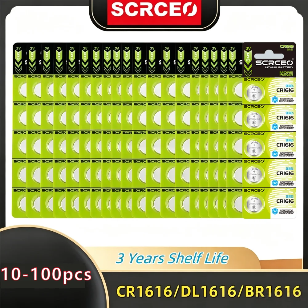10-100 Pcs 3V CR1616 Lithium Button Battery DL1616 BR1616 ECR1616 5021LC L11 L28 LM1616 Coin Cell Watch Battery CR 1616