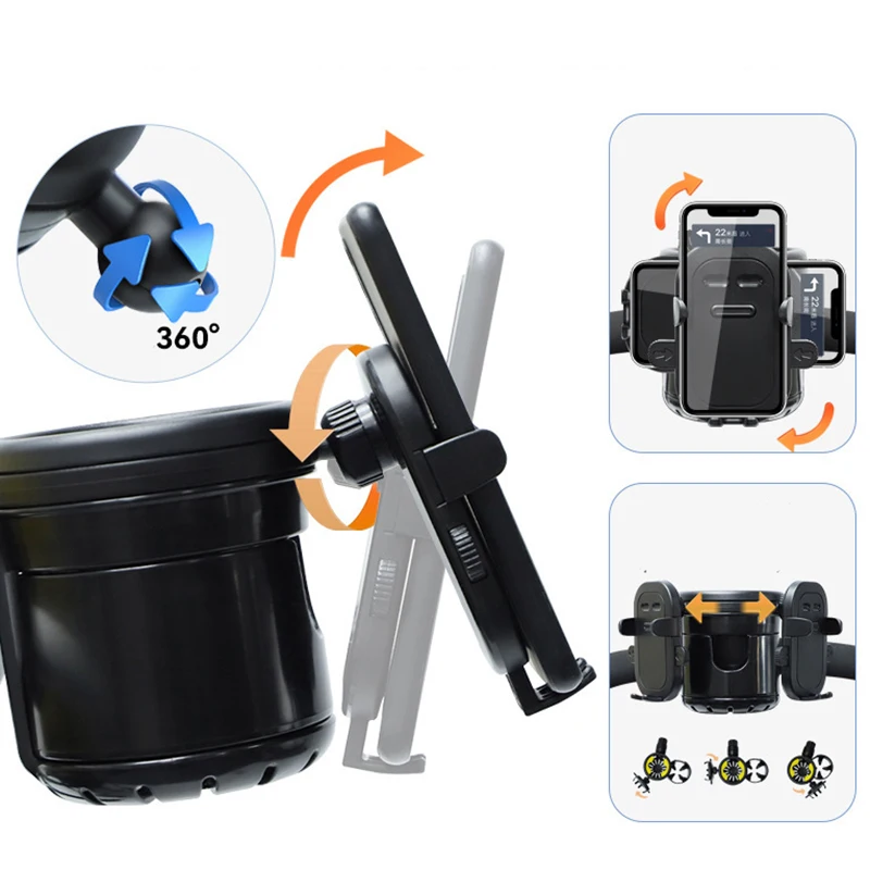 Suporte para garrafa de água 3 em 1, veículo elétrico para bicicleta de montanha, carrinho de bebê, motocicleta, clipe para celular, acessórios para garrafa
