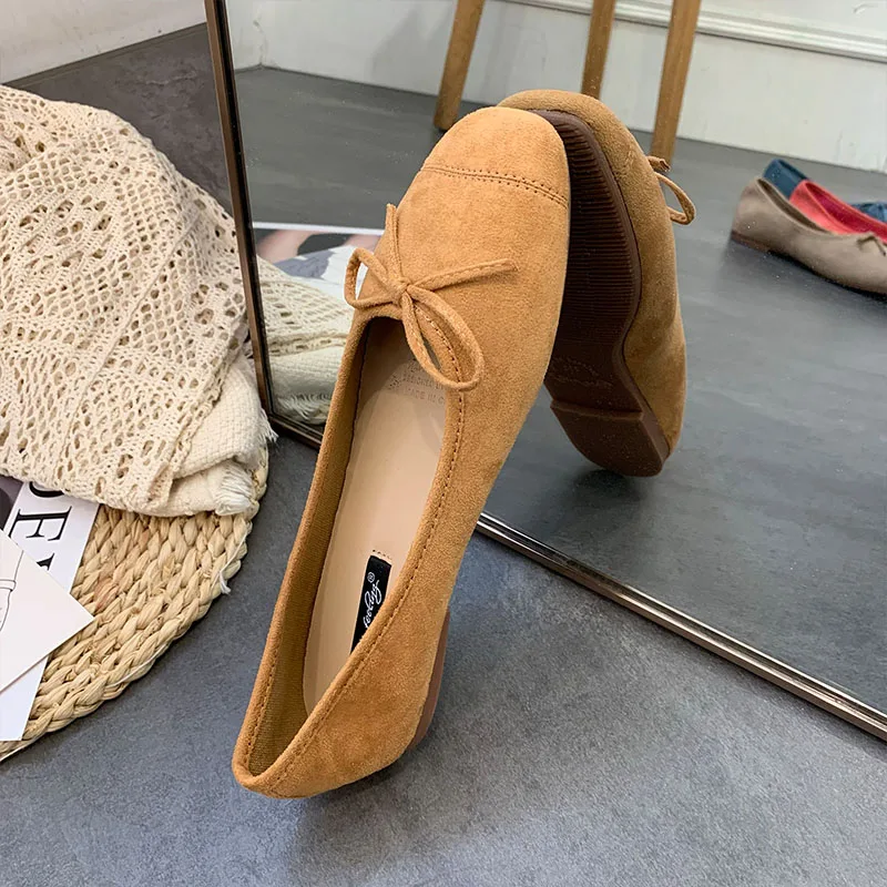 Modische flache Damenschuhe, Ballerinas, neue Frühlings- und Herbstkollektion, weiche Slip-On-Schuhe für Damen, Schmetterlingsknoten, flache Damenschuhe. – Detail 3