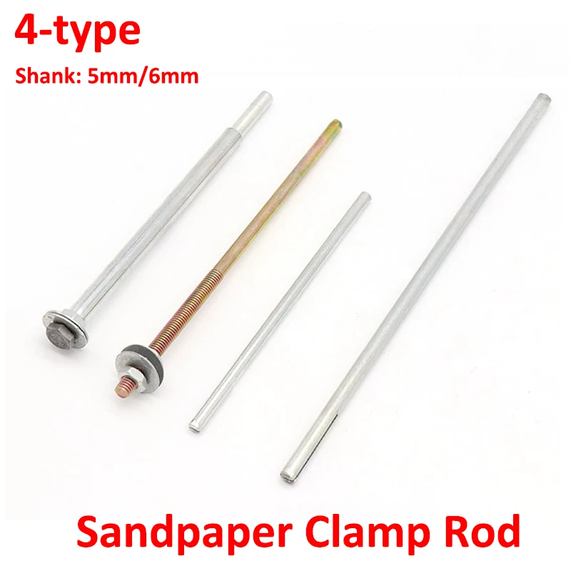 

4-type Sandpaper Clamp Fixing Rod 5mm/6mm Shank Split Mandrels Long Abrasive Holder Clip Screw For Electric Grinder Accessories