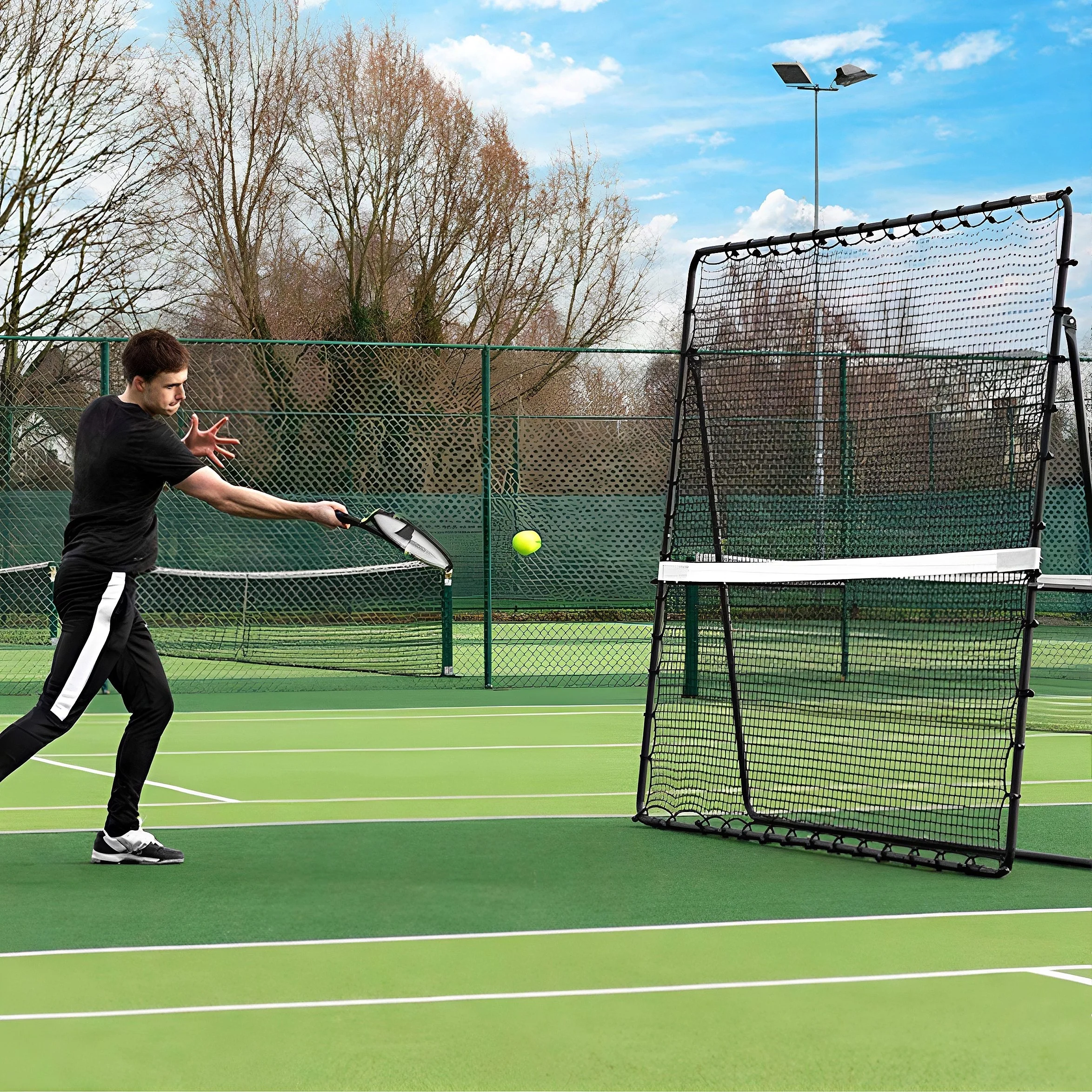 Goalkeeper Cricket Batting Practice Net, Baseball Rebound Net, 2 in 1 Training Aid, Portable Durable Net for Cricket Baseball