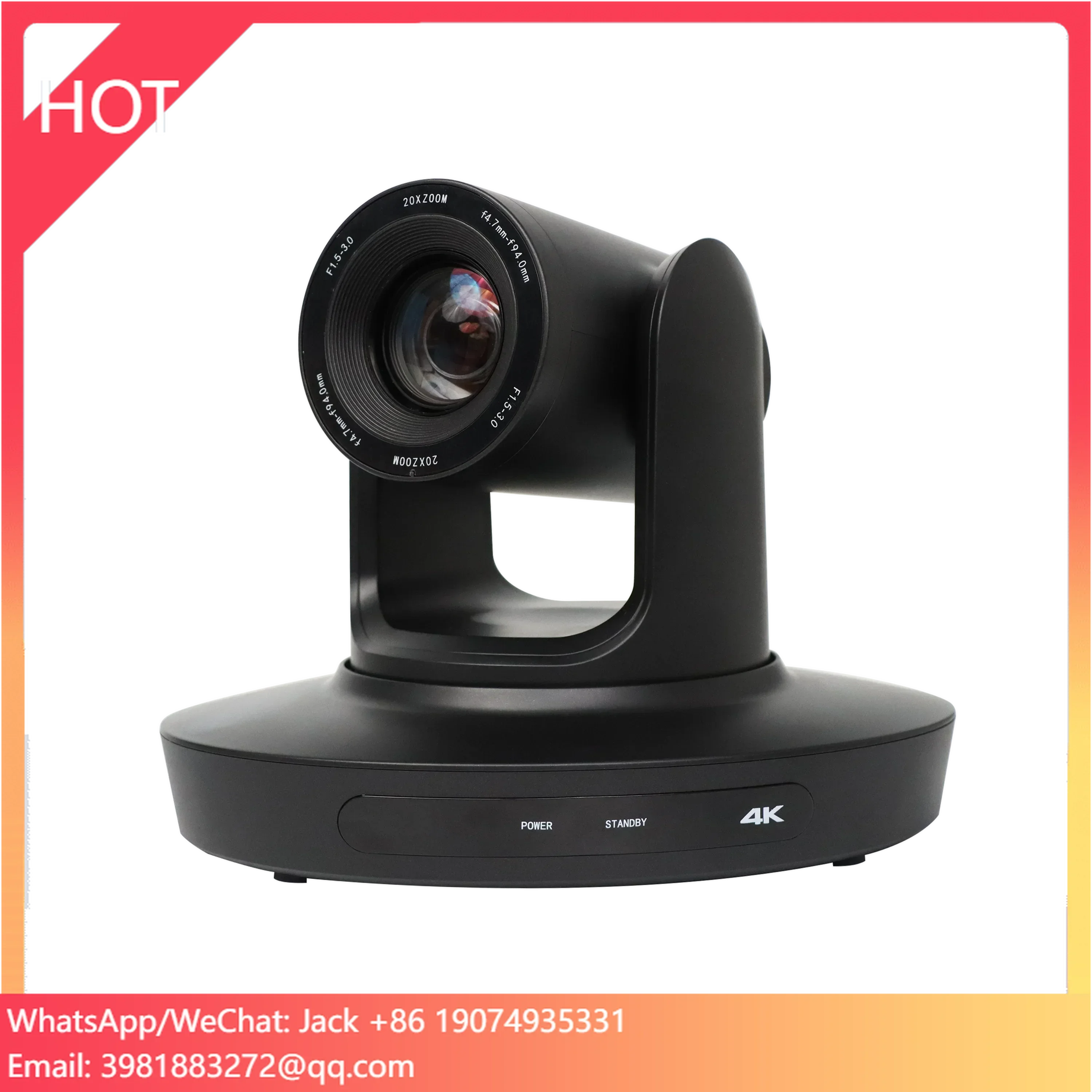 Kamera Konferensi Video Profesional JJTS Untuk Streaming 4k 20X PTZ Kamera Pelacakan AI Pembingkai Otomatis Peralatan Konferensi Video