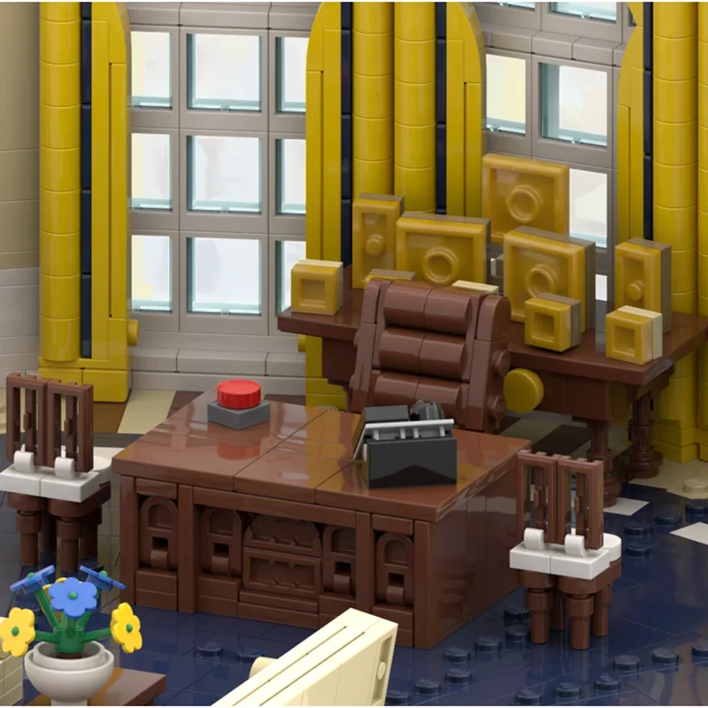 Modelo Street View Moc, bloque de construcción Modular ovalado, modelo de oficina, tecnología de ladrillo, montaje DIY, juguete de construcción, regalos de vacaciones