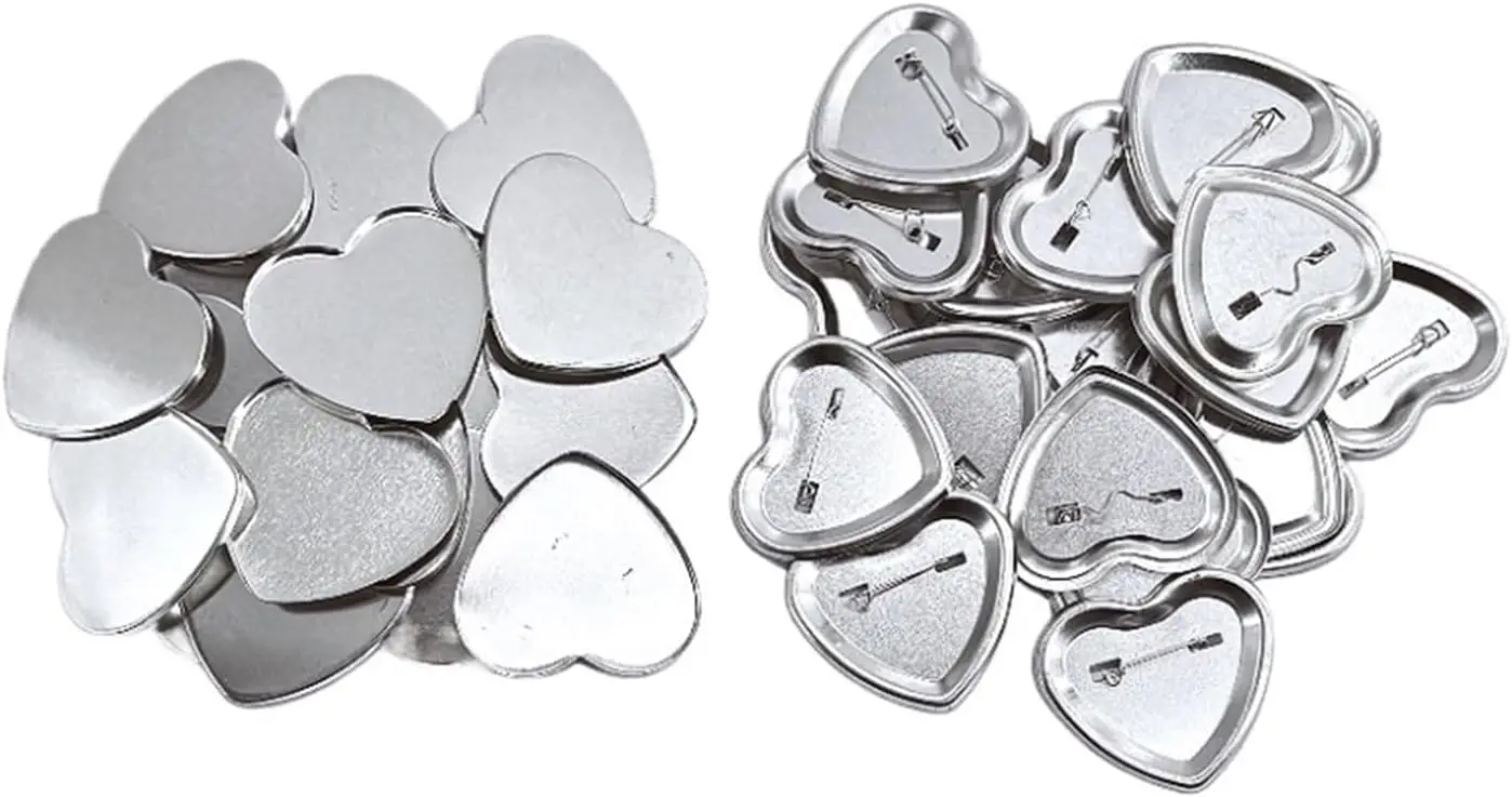 Button Maker, Button Maker, 100pcs Heart Badge 57 * 53MM Blank Material,