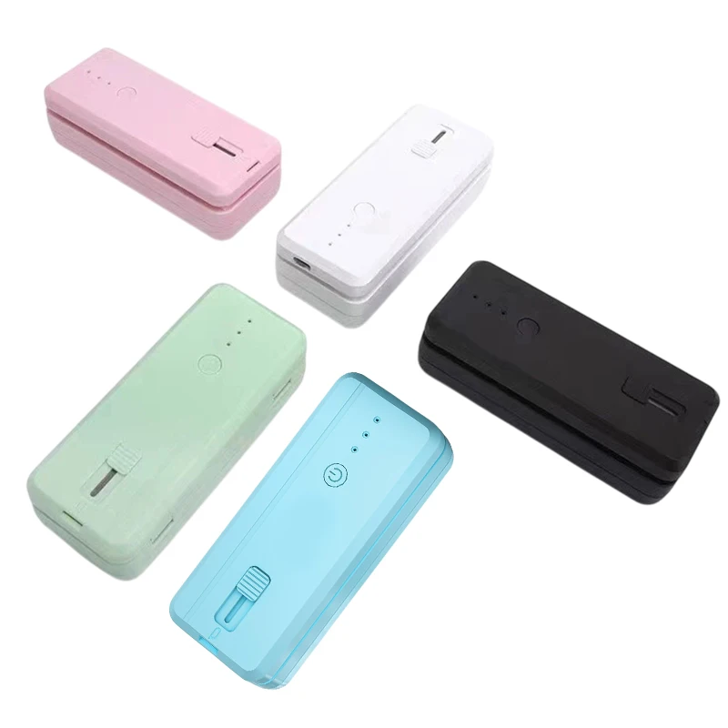 Mini selador de saco com vedação térmica, 1300mAh recarregável com cortador, modos de calor triplos