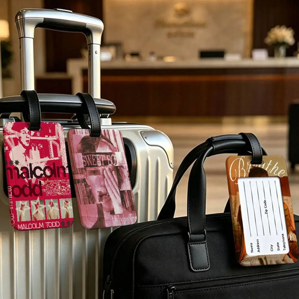 Singer M-Malcolm T-Todd Universal PVC Luggage Tag Anti lost With Information Card Suitcase Backpack Identification Label