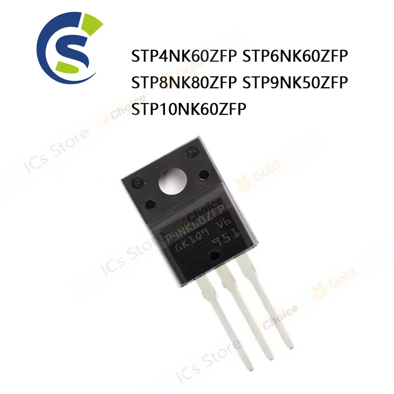 10 Buah P4NK60ZFP P6NK60ZFP P8NK80ZFP P9NK50 P10NK60 TO-220F STP4NK60ZFP STP6NK60ZFP STP8NK80ZFP STP9NK50ZFP STP10NK60ZFP