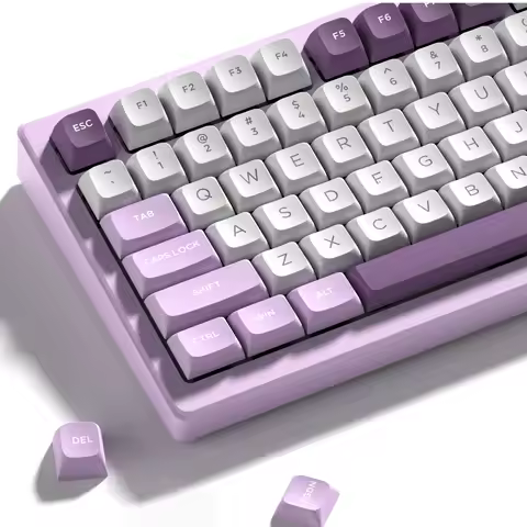 169 Key White Purple ISA Profile PBT Keycaps Custom Doubleshot Key Cap for Cherry MX Switches Mechanical Gaming Keyboard