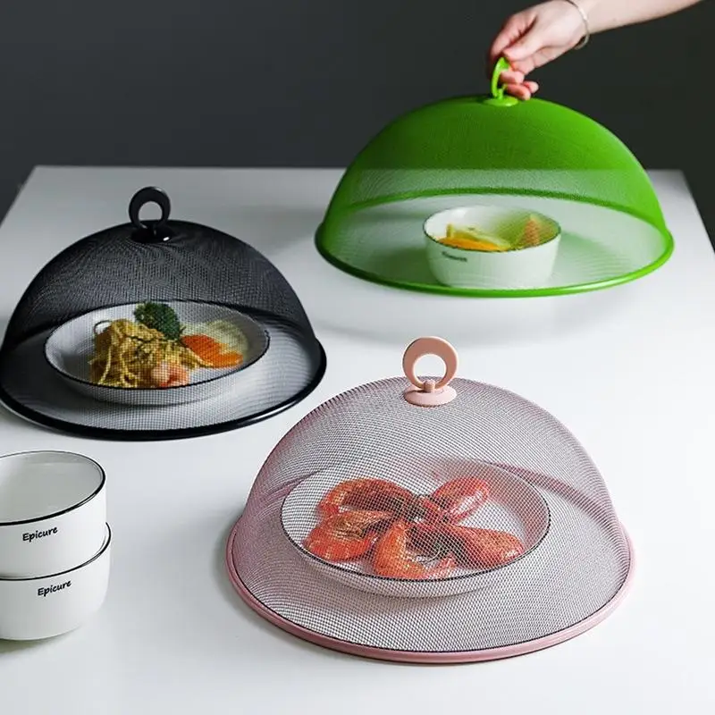 Mesh Food Cover Protective Round Shape Dish Lid Household Anti-Flying Vegetable Fruit Display Holder For Outdoors