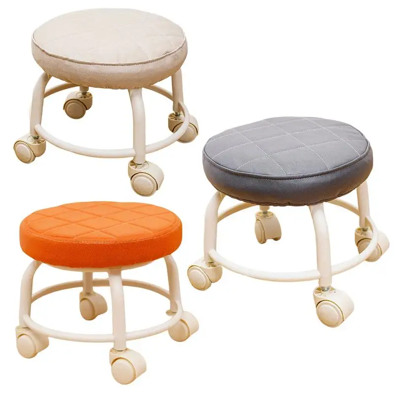 

Rolling Stool Chair 360 Degree Rotating Round Roller Stool Comfortable Footrest Shoe Seat Pulley Wheel Stool For Kids Adults