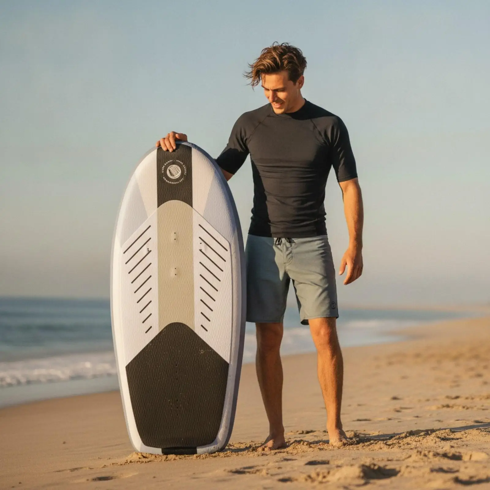 All Level Inflatable Surfboard with Foil Mounting Area Easy Inflate Deflate Drop Stitch Fabric for Foil Riders - view 6