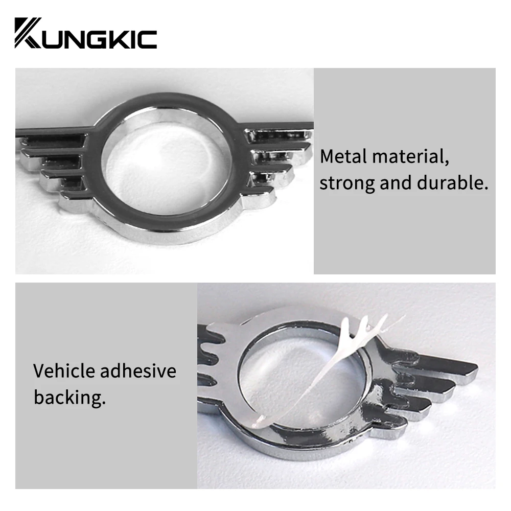 Cadre décoratif de bouton de levée de porte d'huile alimentaire pour Mini Cooper F54 F55 F56 F57 F60 R55 R56 R57 R58 R59 Accessoires 1 pièce (Argent)