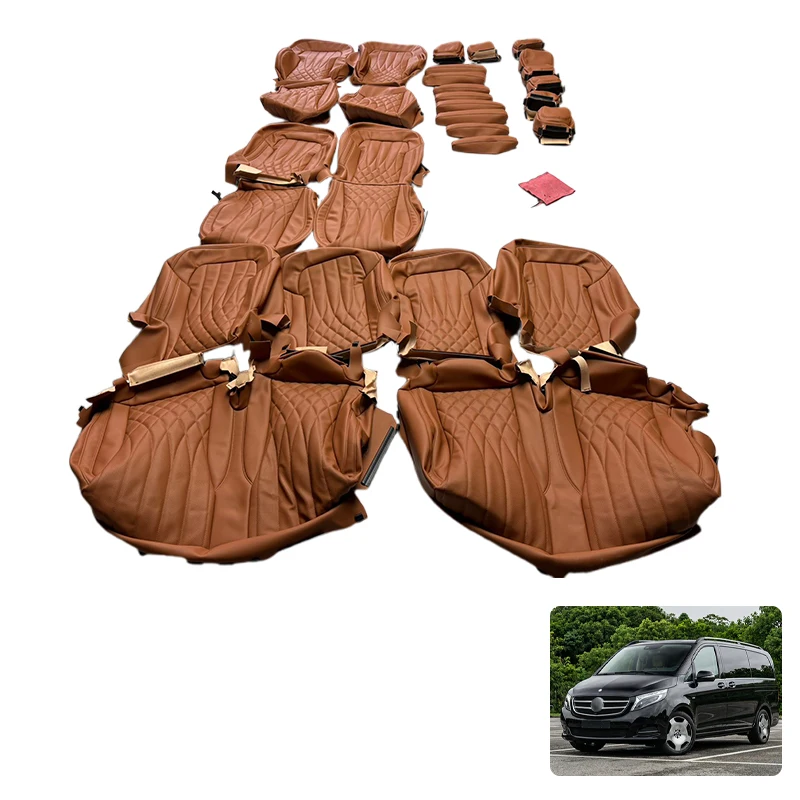 

For - W447 Vito V-Class Upgrade High-Quality Seats Nappa Leather Covers Custom Quilted Upgrade Accessories