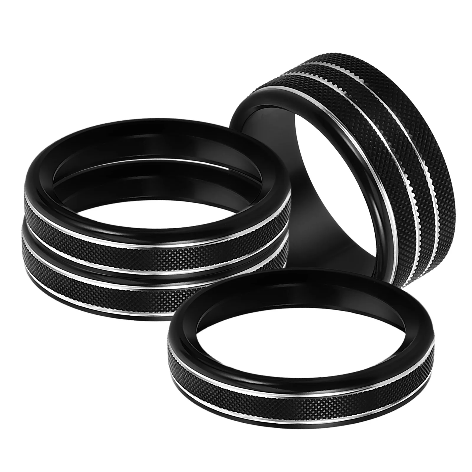 

4Pcs Ac Knob Ring Cover Aluminum Alloy for Jlu 2018-2022 Black Interior Trim Durable Easy Install