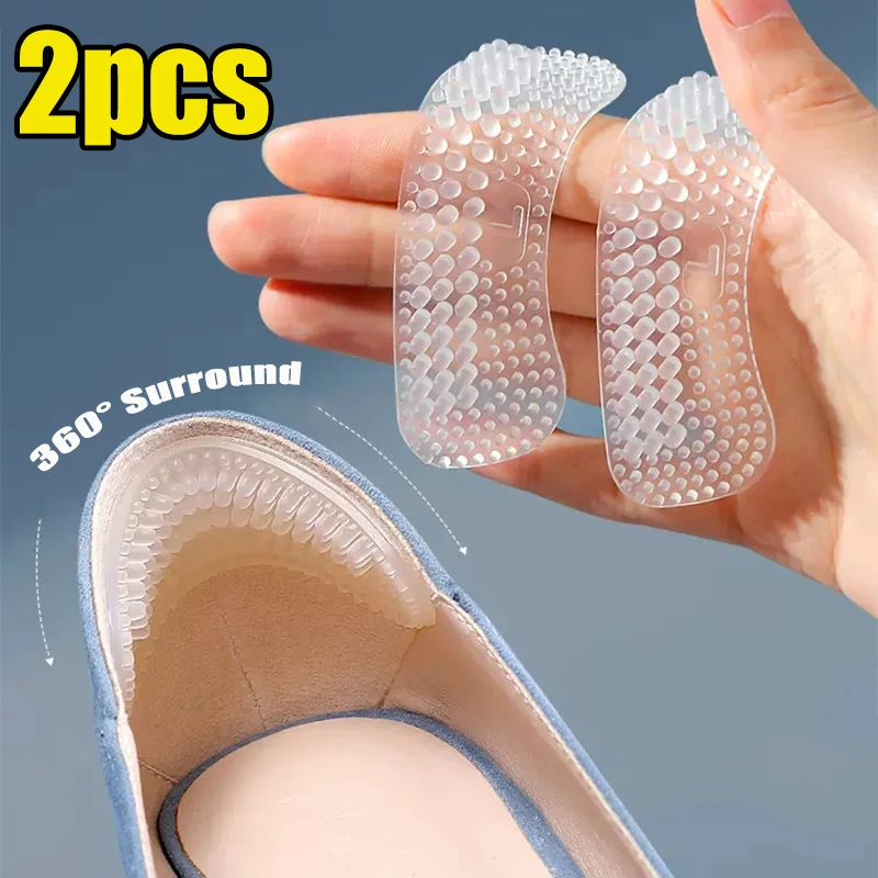 Transparent Silicone High Heel Stickers Pads Anti Slip Heel Cushions Non-Slip Inserts Pad Foot Heel Care Protector for Women Men