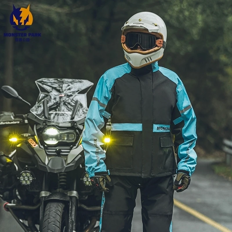 Unisex Motorcycle Raincoat Rain Pants Suit  Rainstorm Prevention Motocross Riding Jacket Riding Motorcycle Accessories Raincoat