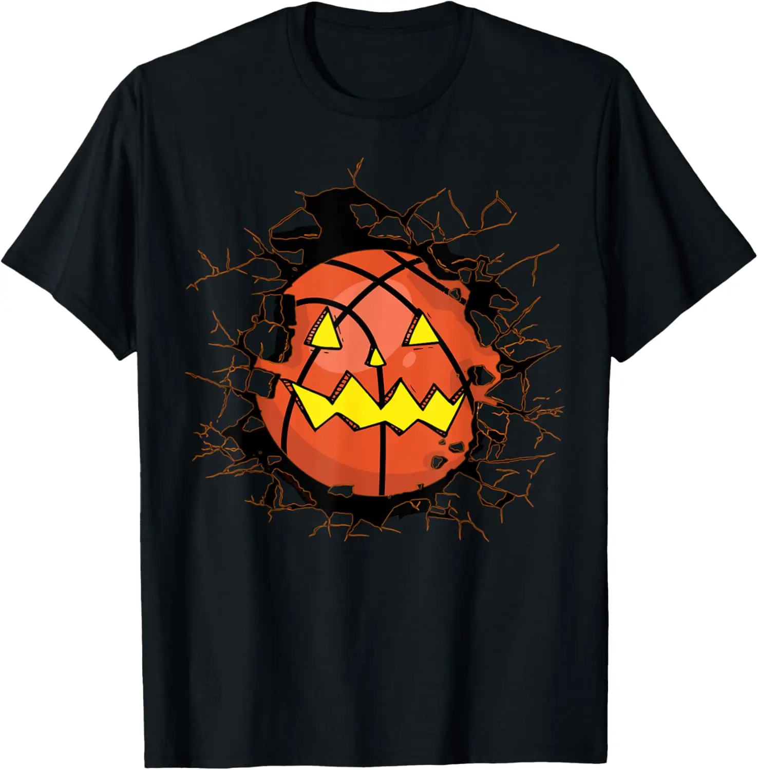 Halloween Basketball Jack o Lantern Basketball Halloween T-Shirt