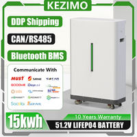 LiFePO4 Battery 51.2V 300Ah 15KWh 48V Lithium Battery 6000+ Cycles CAN RS485 With Bluetooth BMS For Solar Inverter EU PL STOCK