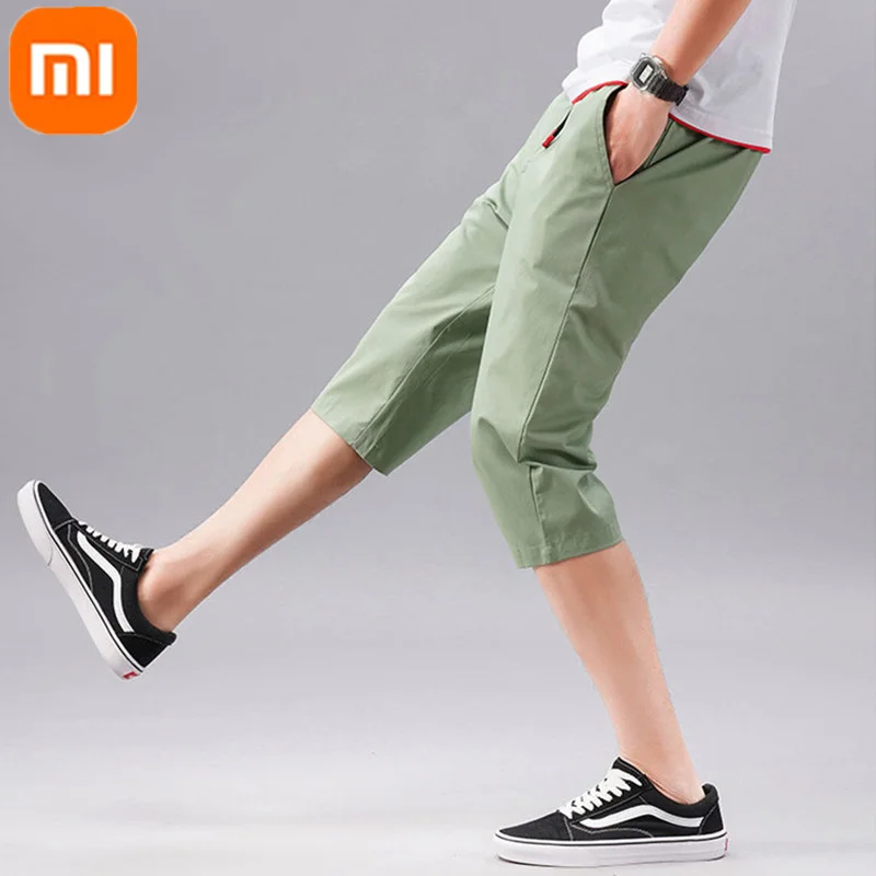 New Xiaomi YOUPIN Cotton Cropped Pants Summer Men Soft Comfortable Breathable Casual Sports Shorts Straight Pants