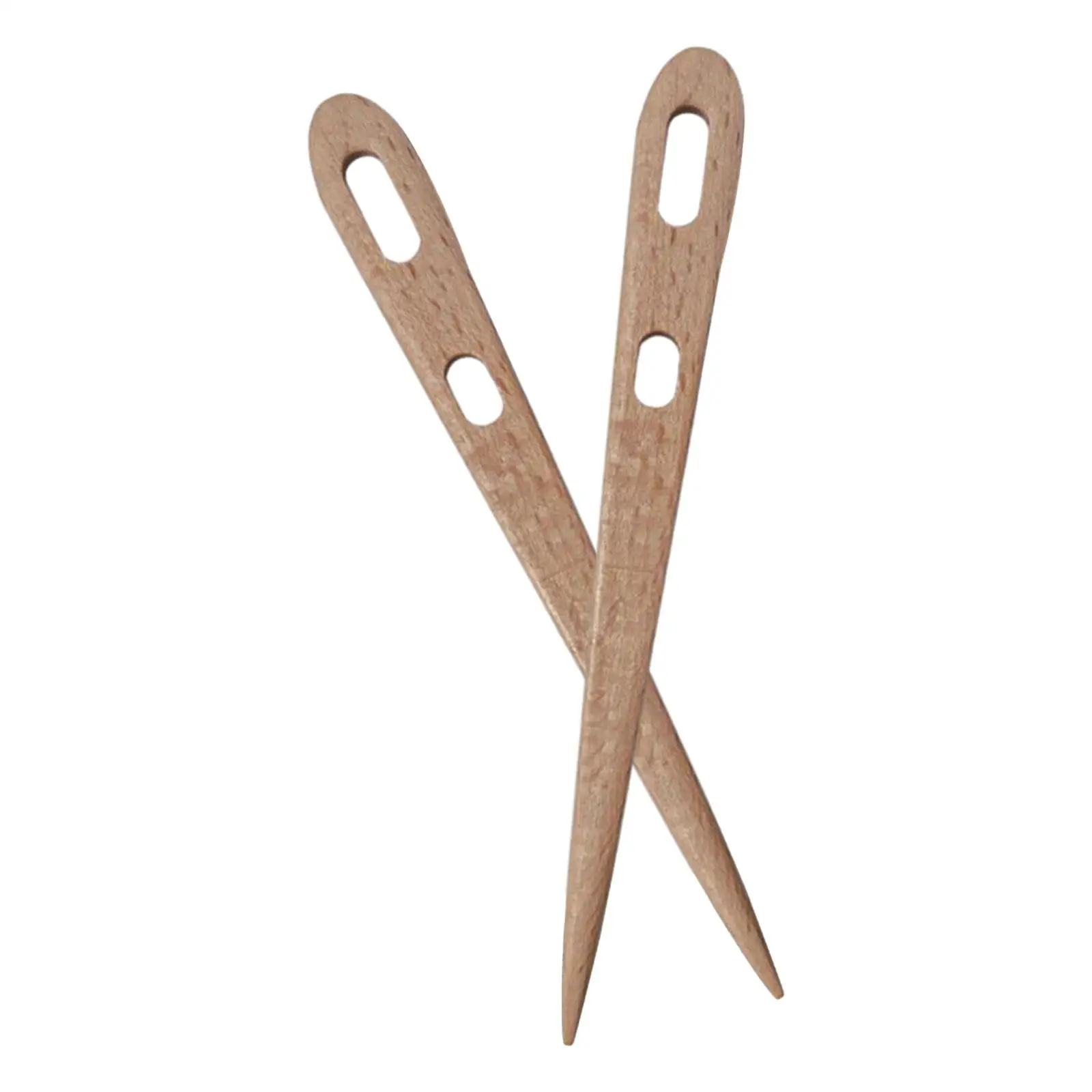 2 Pieces Knitting Needle Starter Kits DIY Tool Hand Crafted Weaving Loom Tool for Weaving Tapestry Making Sweaters Hats Scarves