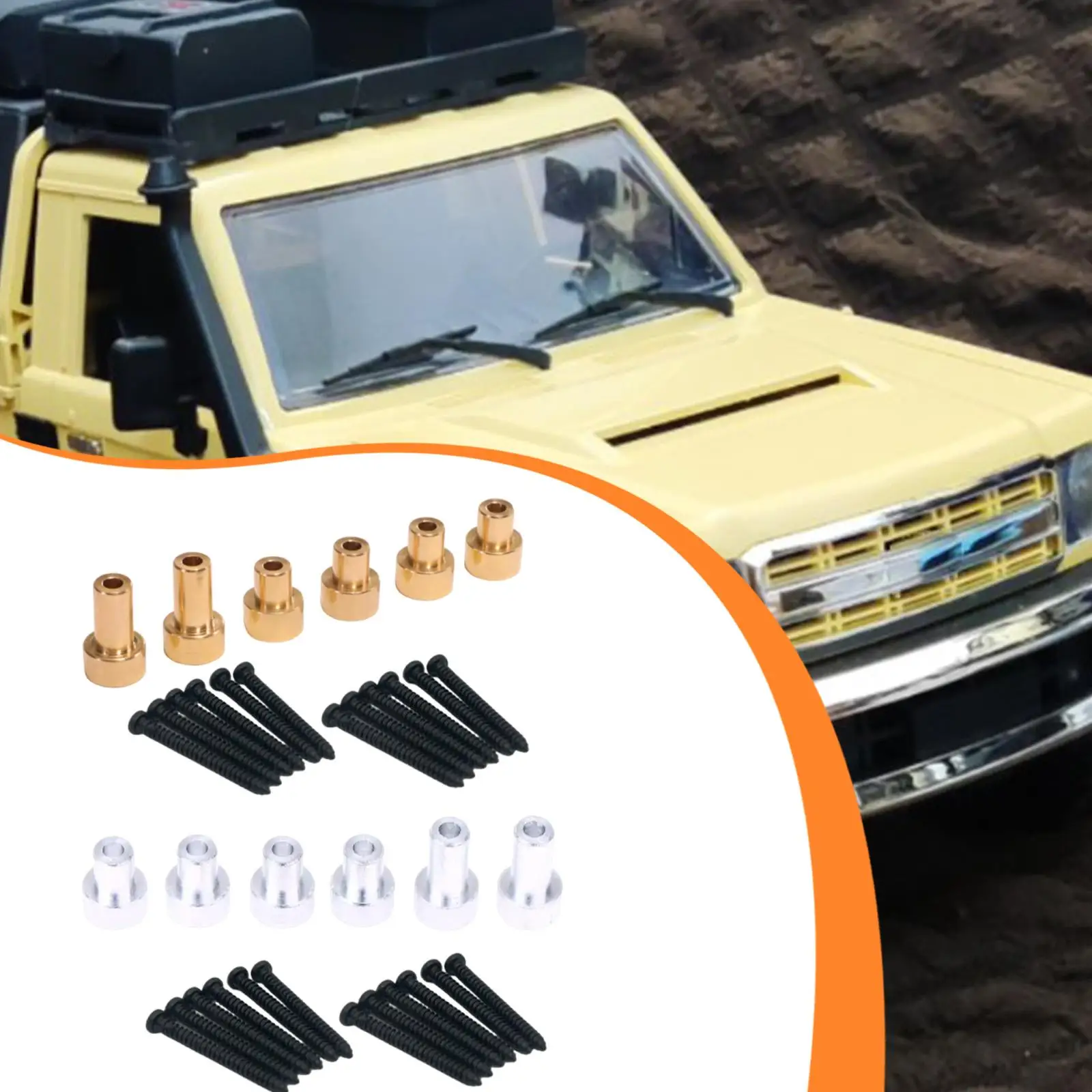 6x RC Car Shell Heightening Columns Replace Parts Replacement DIY Easy Installation Shell Holder Columns for MN82 1/12 Scale