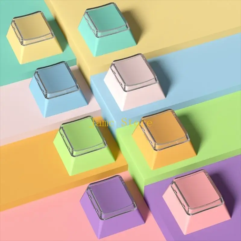 LX0B 8pcs PBT Keycap en blanco Conjunto perfil Cheey PBT+PC 1U Capas teclas para teclados mecánicos con color clásico