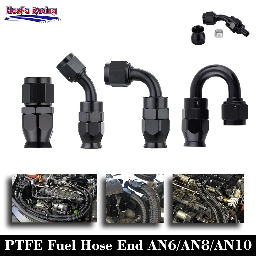 

Универсальный алюминиевый шарнирный штуцер для топливного шланга AN6, AN8, AN10, PTFE, 45, 90, 180 градусов