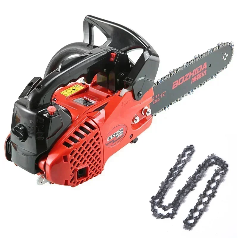 Power Single Cylinder Air-cooled Two-stroke Chainsaw Light Single Hand Sawwood Saw 0.9KW 25.4CC 230ml Small Chainsaw