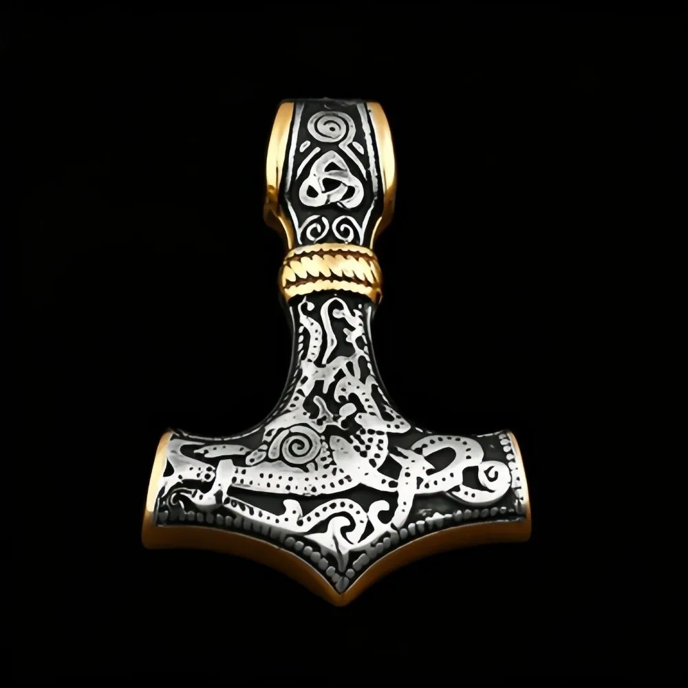 Retro Viking Chain Pendant Vegvisir Anchor Nordic Rune Amulet Variety Weapons Style Triangle Knot Design Punk Rock Jewelry