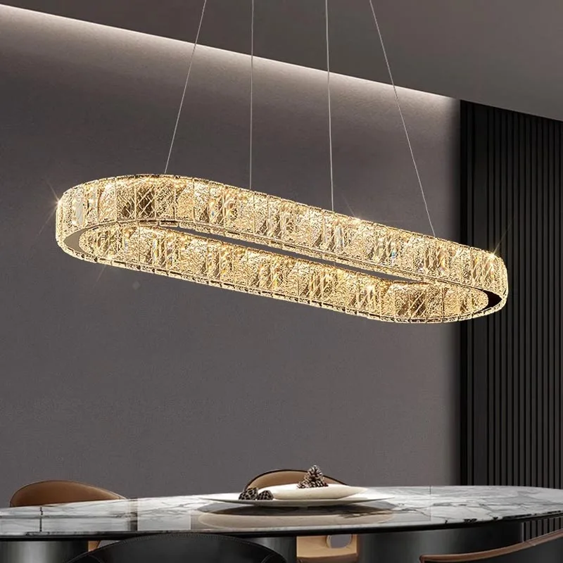 quarto moderno sala de jantar lustre teto ouro decoracoes interiores glaciar led anel luz luxo cristal luminaria 01