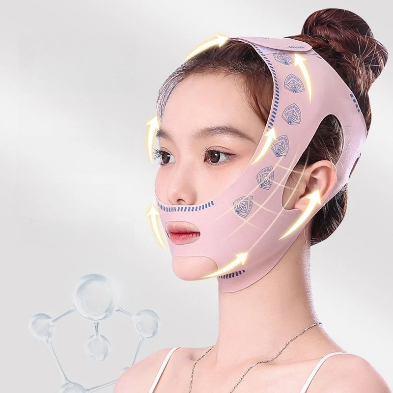 حزام رفع الوجه لتشكيل الوجه يحسن الطيات الأنفية ويزيل ضمادة مرنة للذقن المزدوجة #4