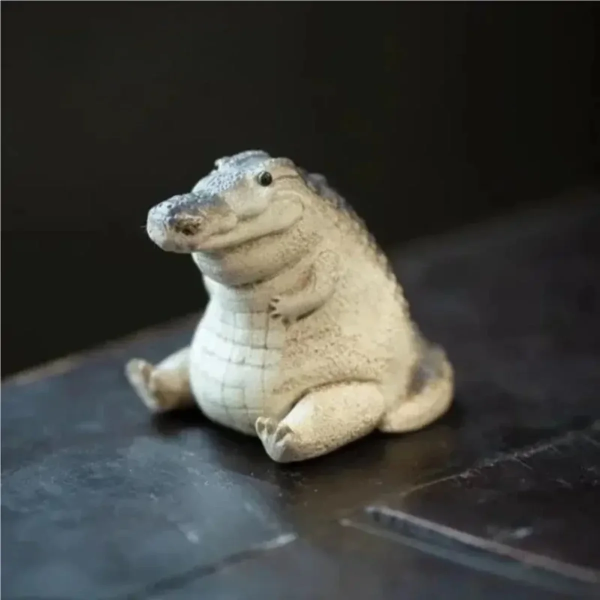 1 pièce Figurine de thé amusante petit crocodile, ornement artisanal pour cérémonie du thé, jeu du thé, cadeau pour table de thé