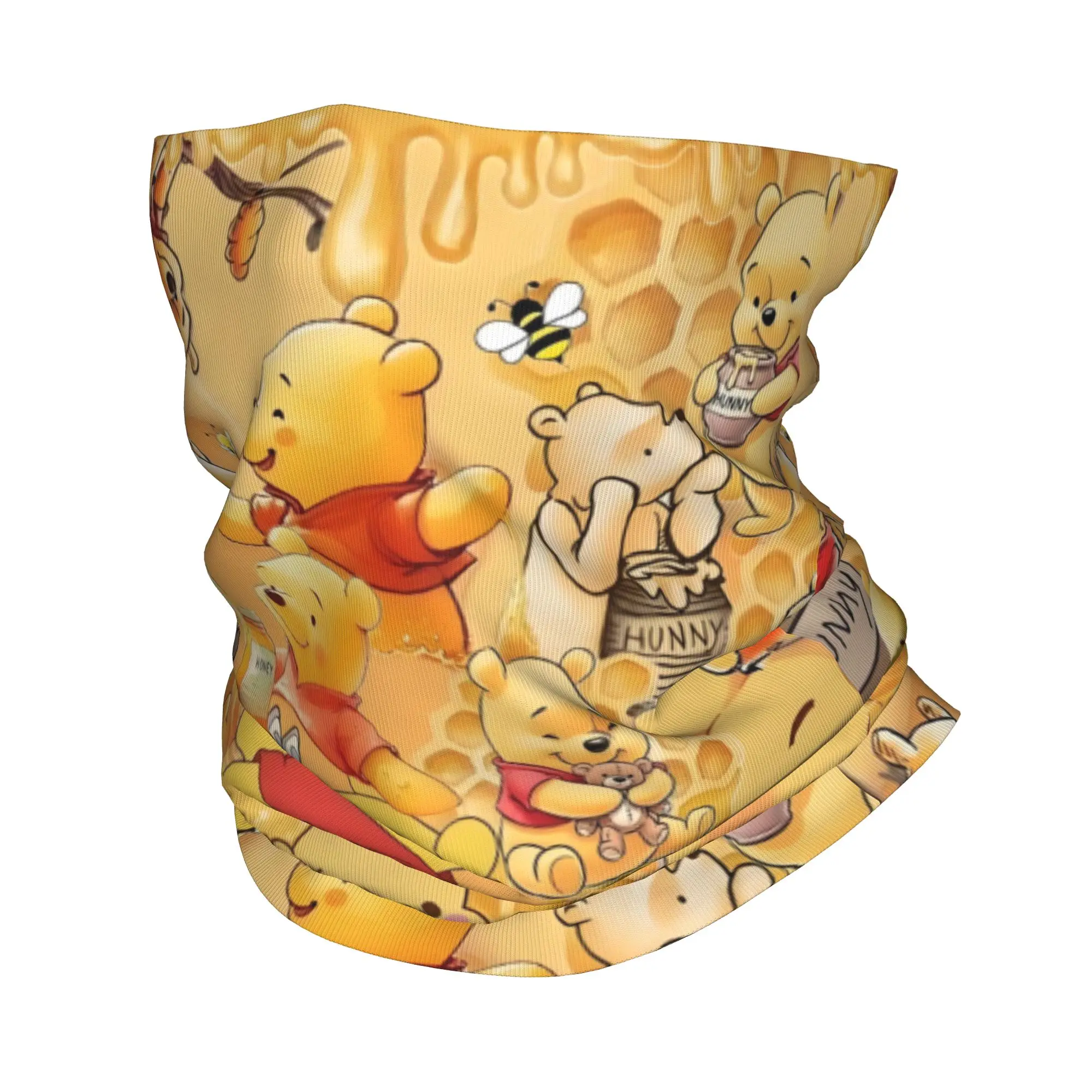 

Custom Winnie The Pooh Roun Nosed Bandana Neck Gaiter for Hiking Hunting Men Women Wrap Scarf Movie Balaclava Warmer