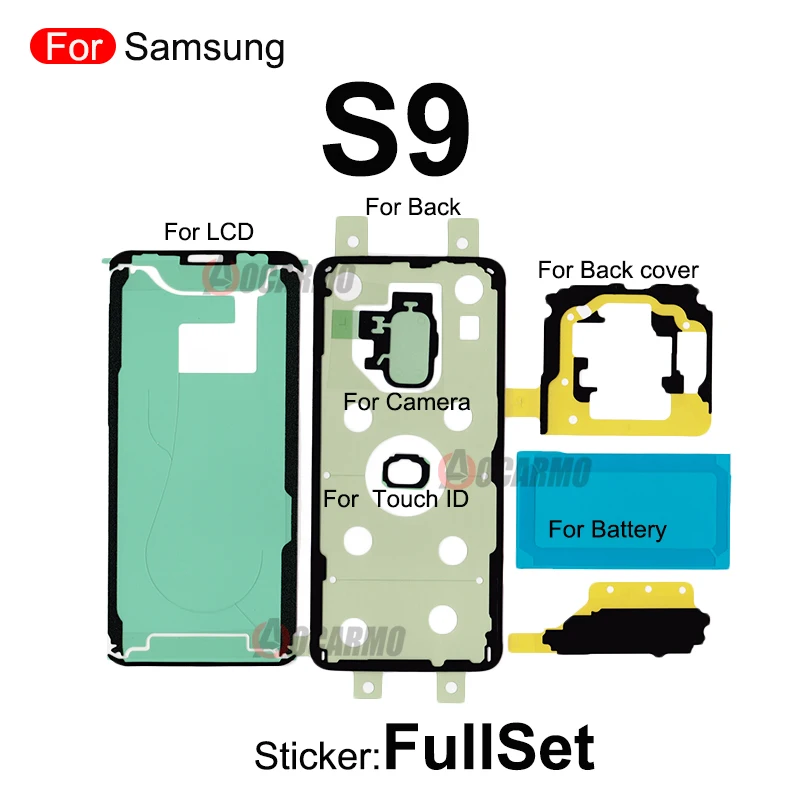 Sticker For Samsung Galaxy S9 /S9 Plus Front LCD Back Battery Adhesive Fullset Glue Replacement