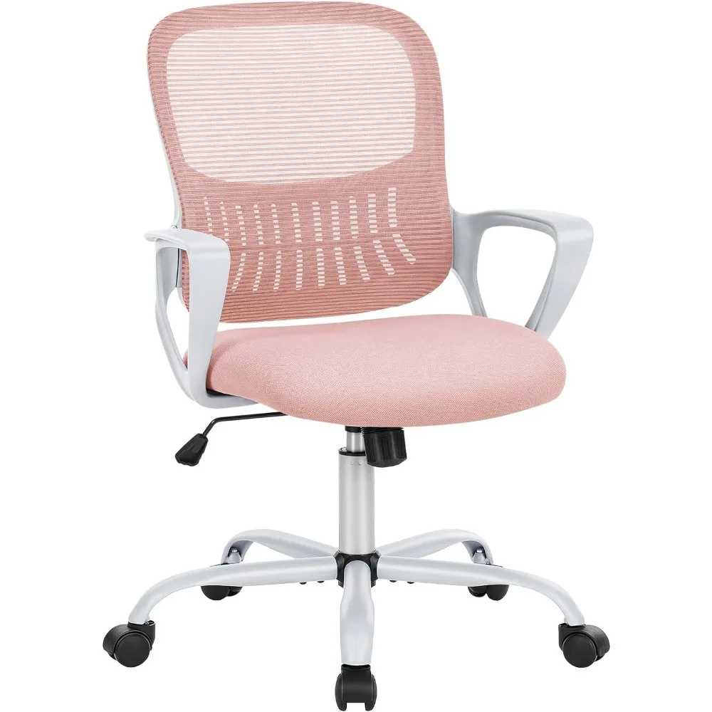 

Office Computer Desk Chair, Ergonomic Mid-Back Mesh Rolling Work Swivel Task Chairs with Wheels, Comfortable Lumbar Support