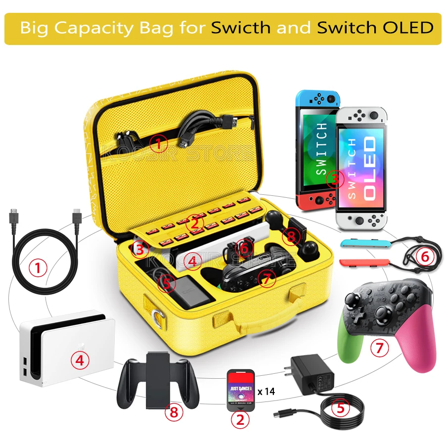 Per Nintendo Switch OLED accessori custodia per il trasporto Switcholed Hard Shell Game Card Box Nintendo Switch Animal Crossing Theme Bag